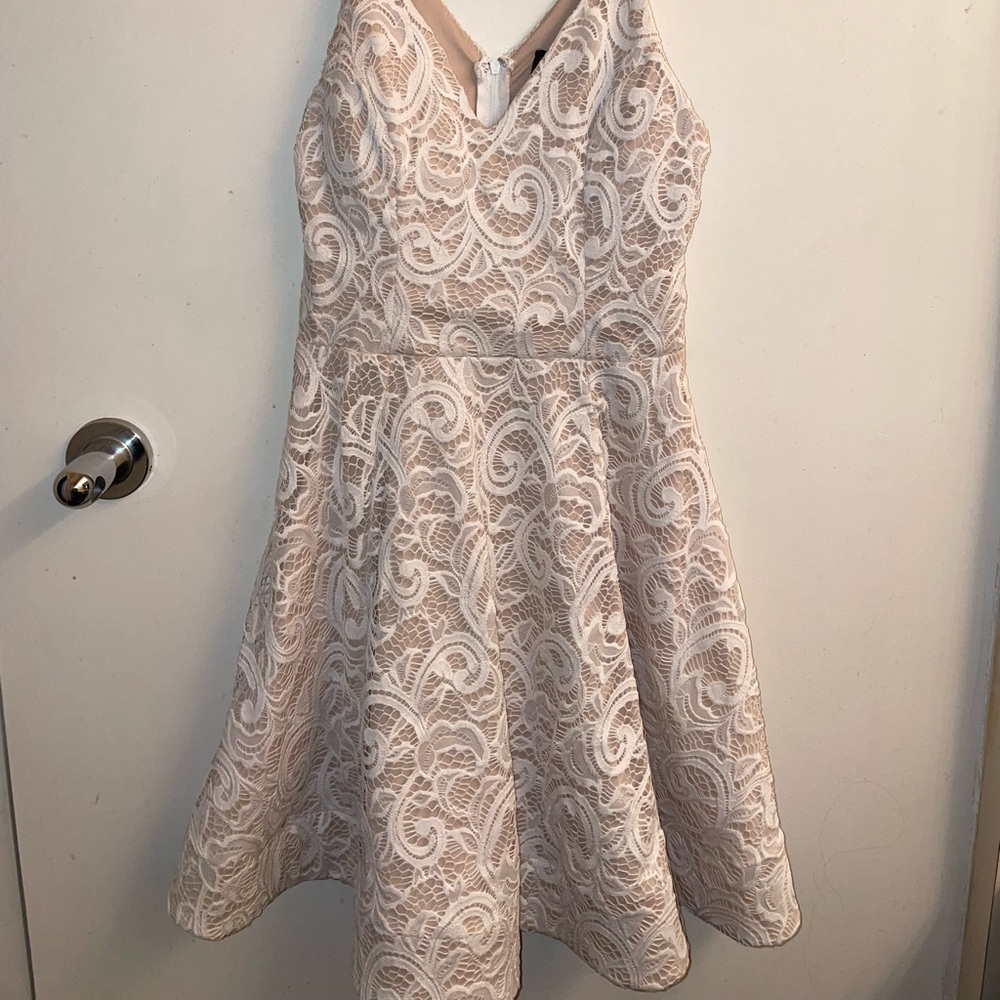 Floral crème and white dress, worn once